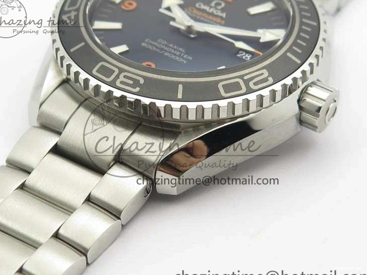 0508 Planet Ocean Pro 45mm OMF 1:1 Best Edition Orange Marker On SS Bracelet A8500 (Black Balance Wheel) Durable 8141